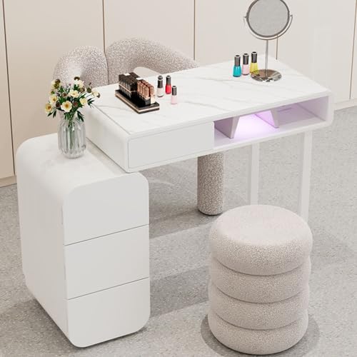 ZPVXRVQ Professioneller Nageltechniker-Schreibtisch Moderner Manikürtisch mit 4 Schubladen, für Home Beauty Salon und Spa-Arbeitsplätze(Style 2) von ZPVXRVQ