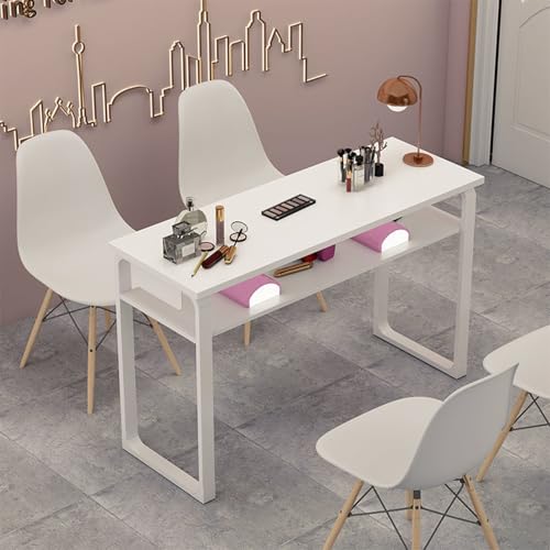 ZPVXRVQ Professioneller Spa-Salon-Tisch, Schreibtisch Aus Massivholz, Doppelschichtige Lagerung, Maniküre-Nageltisch für Techniker(80x40x75cm) von ZPVXRVQ