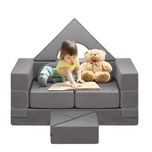 ZPVXRVQ Verwandelbares Kindersofa, 11-teiliges Schaumstoff-Softwarepaket, waschbarer Bezug, klappbares Kindersofa-Bett, für das Wohnzimmer von ZPVXRVQ