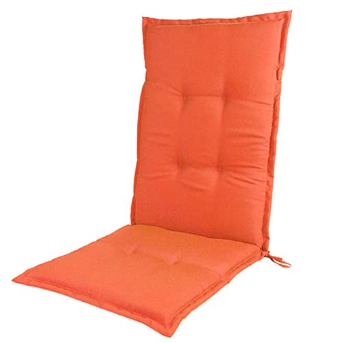 Gartenstuhlauflagen Hochlehner Auflagen, 120X50cm Gartenstuhl Auflage, Sitzauflagen Gartenmöbel Hochlehner UV-Beständig, Halteband & Kordeln, Stuhlkissen Für Gartenstühle Und Klappstühle,Orange,1 Pack von ZPYXBH