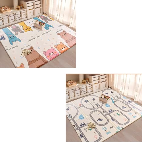 ZQBXHDZW Kinderspielteppich Outdoor,Faltbare Schaumstoffmatte Krabbelmatte Wasserdicht Tragbar Geeignet FüR Kinder Bodenmatte Verdickte VergrößErte,FüR Innen AußEn(Size:200 * 180 * 2cm,Color:B) von ZQBXHDZW