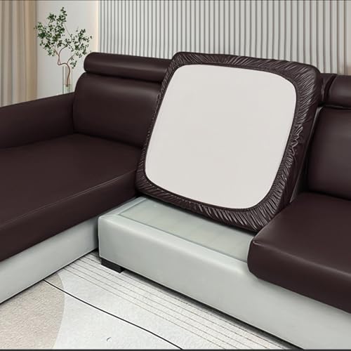 ZQBXHDZW Sofa SitzkissenbezüGe Wasserdicht,Sofa-SchonbezüGe Aus Stretch-Leder,Universeller,Rutschfester Couch-Ersatz FüR Einzelpersonen Mit Elastischer Unterseite(Backrest,Coffee) von ZQBXHDZW