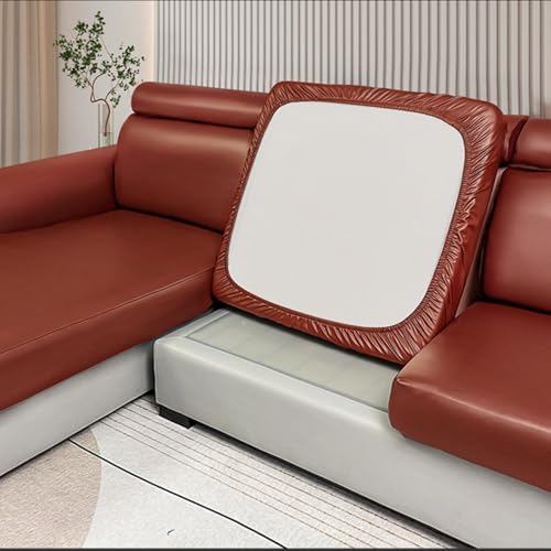 ZQBXHDZW Sofa SitzkissenbezüGe Wasserdicht,Sofa-SchonbezüGe Aus Stretch-Leder,Universeller,Rutschfester Couch-Ersatz FüR Einzelpersonen Mit Elastischer Unterseite(Backrest,Orange) von ZQBXHDZW