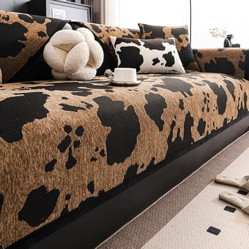ZQBXHDZW Sofa üBerzug Weiche Chenille Sofabezug,rutschfeste Sofabezug 1 2 3 4 Sitzer Couch üBerzug Sofa Bezug FüR Sektionssofa, SofaüBerwüRfe L Form MöBelschutz(70 * 120cm,Coffee B) von ZQBXHDZW