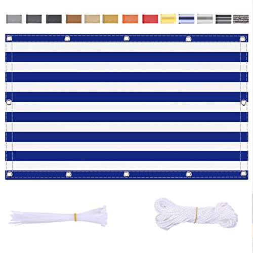 ZQFXZQF Balkon Sichtschutz Balkonverkleidung Balkonabdeckung Balkonumspannungen Windschutz 110x100cm Blau und weiß Balkonbespannung mit Ösen und Kordel - in div. Größen & Farben ZQFXZQF Balkon Sichtschutz Balkonverkleidung Balkonabdeckung Balkonumspannungen Windschutz 110x100cm Blau und weiß Balkonbespannung mit Ösen und Kordel - in div. Größen & Farben von ZQFXZQF