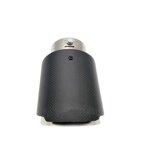 ZQINGQING Auspuffblende 1 STÜCKE Auto Matt Carbon Fiber Auspuff System Schalldämpfer Rohr Spitze Gerade Universal Sandstrahlen Edelstahl Schalldämpfer Dekorationen(73MM IN 76MM Out) von ZQINGQING