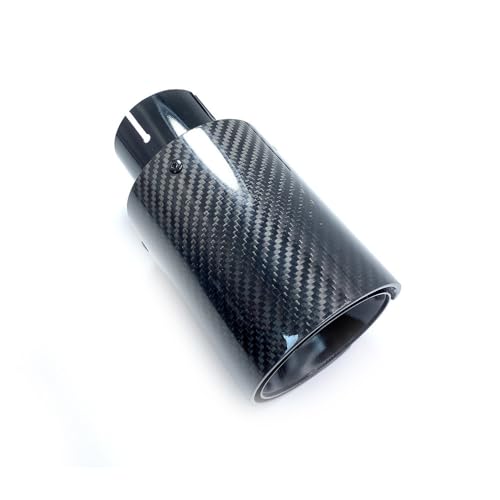 ZQINGQING Auspuffblende 1 STÜCKE Glänzend Schwarz 170 MM Länge Carbon Fiber Hinten Schwanz Auspuffrohr Schalldämpfer Spitze(IN 73MM-Out 93MM) von ZQINGQING