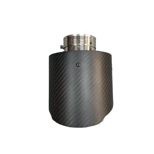ZQINGQING Auspuffblende 1 Stück Silber Edelstahl Auspuffrohr Outlet 130MM Big Schalldämpfer Spitze Carbon Fiber Hinten Endrohr Düsen Schalldämpfer(83mm in-130mm Out) von ZQINGQING