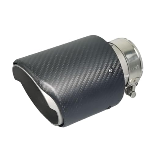 ZQINGQING Auspuffblende 1 Stücke Matt Carbon Fiber + Matt Edelstahl Schalldämpfer Spitze Universal Auspuff Spitze Schalldämpfer Düse Rohr(60MM IN 89MM Out) von ZQINGQING