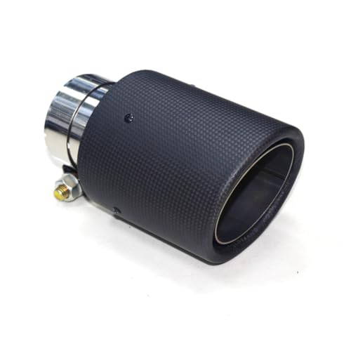 ZQINGQING Auspuffblende 63-89mm Auto Carbon Fiber Universal Glänzend Matt Auspuff System Schalldämpfer Rohr Spitze Gerade Schwarz Edelstahl Schalldämpfer Dekorationen(C) von ZQINGQING