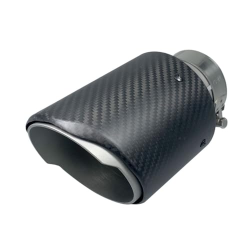 ZQINGQING Auspuffblende Auto Carbon Fiber Auspuff System Schalldämpfer Rohr Spitze Gerade Universal Edelstahl Schalldämpfer Dekorationen(63MM IN 101MM Out) von ZQINGQING