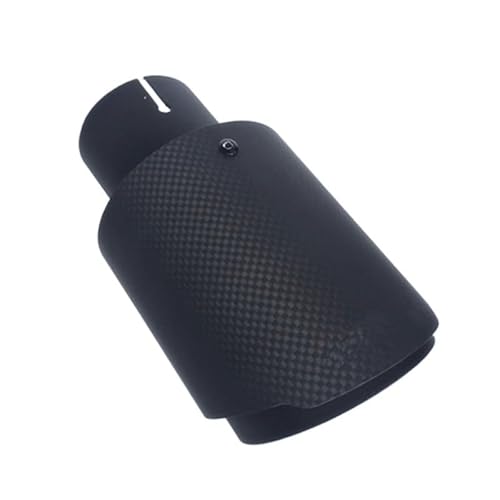 ZQINGQING Auspuffblende Auto Carbon Fiber Auspuff System Schalldämpfer Rohr Spitze Gerade Universal Schwarz Edelstahl Schalldämpfer Dekorationen(IN 57MM Out 114MM) von ZQINGQING