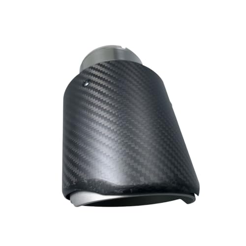 ZQINGQING Auspuffblende Auto Matt Carbon Fiber Auspuff System Schalldämpfer Rohr Spitze Gerade MattUniversal Schwarz Edelstahl Schalldämpfer Dekorationen(60MM IN 89MM Out) von ZQINGQING