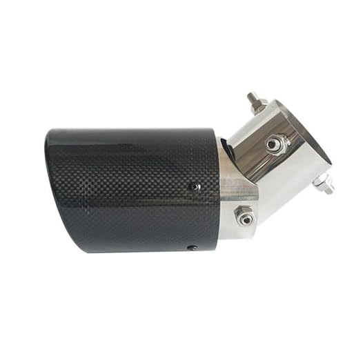ZQINGQING Auspuffblende Winkel einstellbar Carbon Fiber Auto Auspuffrohr Curly Edge Carbon Fiber Schalldämpfer Spitze(In 60mm Out 114mm) von ZQINGQING