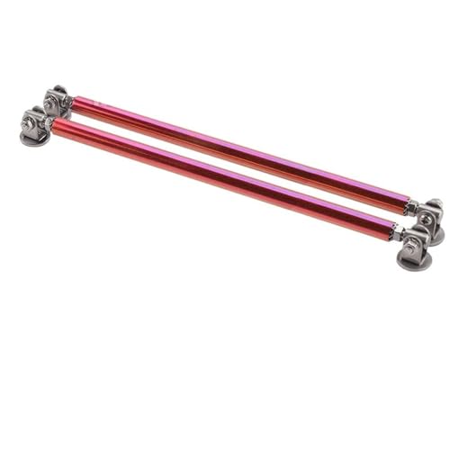 ZQINGQING Auto Front StoßStange StüTzstange Universelles, verstellbares Stoßstangenlippen-Splitter-Strebenstangen-Krawatten-Stützstangen-Set FrontstoßStange Lippe Splitter Strebe(20cm Red) von ZQINGQING
