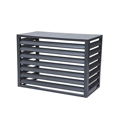 Abdeckung Für Klimaanlage Cover Schutzgitter für Klimaanlagen und Wärmepumpen Aluminium Klimaanlagen abdeckung Mülltonnenbox Gartenbox Müllbox Schutzgitter Verkleidung ( Color : Nero , Size : 2-3P: L1 von ZQKJLH