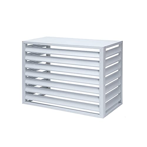 Abdeckung Für Klimaanlage Cover Schutzgitter für Klimaanlagen und Wärmepumpen Aluminium Klimaanlagen abdeckung Mülltonnenbox Gartenbox Müllbox Schutzgitter Verkleidung ( Color : Wit , Size : 1.5P: L10 von ZQKJLH