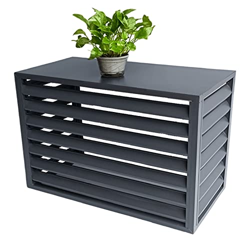 Klimaanlagen Abdeckung aus Aluminium Blumenständer Draußen Gitter Klimaanlagen Zaun Für Außengeräte Dekorativer Bildschirm Der Klimaanlage Sichtschutz Zäune Jalousien Design ( Color : Nero , Size : 2- von ZQKJLH