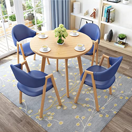 Tisch und Stuhl Set, 5-teilig, Esstisch Küchentisch Büro Konferenztisch runder Kaffeetisch Besprechungstisch Verhandlungsraum Schönheitssalon Café, Lounge Bankettstühle Essecke Frühstücksecke ( Color von ZQKJLH