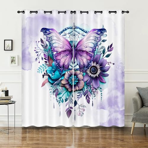 Curtain Schmetterlingsblume Blackout Curtain Weich Vorhang mit ösen Waschbar Gardinen Wohnzimmer Blackout Vorhang Verdunklungsvorhänge Curtains Living Room Vorhänge Gardine Blickdicht 2x75x166cm Curtain Schmetterlingsblume Blackout Curtain Weich Vorhang mit ösen Waschbar Gardinen Wohnzimmer Blackout Vorhang Verdunklungsvorhänge Curtains Living Room Vorhänge Gardine Blickdicht 2x75x166cm von curtain