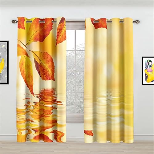 Gardinen Gelbe Blätter Orange Curtain Weich Vorhang Vorhang Blickdicht Vorhang mit ösen Verdunklungsvorhänge Vorhänge Wohnzimmer Schallschutz Curtains Living Room Schlafzimmer 2x140x160cm Gardinen Gelbe Blätter Orange Curtain Weich Vorhang Vorhang Blickdicht Vorhang mit ösen Verdunklungsvorhänge Vorhänge Wohnzimmer Schallschutz Curtains Living Room Schlafzimmer 2x140x160cm von ZQMHCY