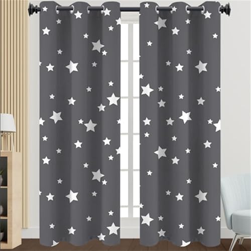 Gardinen Graue Sterne Weiß Curtain Weich Vorhang Vorhang Blickdicht Vorhang mit ösen Verdunklungsvorhänge Vorhänge Wohnzimmer Schallschutz Curtains Living Room Schlafzimmer 2x75x166cm Gardinen Graue Sterne Weiß Curtain Weich Vorhang Vorhang Blickdicht Vorhang mit ösen Verdunklungsvorhänge Vorhänge Wohnzimmer Schallschutz Curtains Living Room Schlafzimmer 2x75x166cm von ZQMHCY