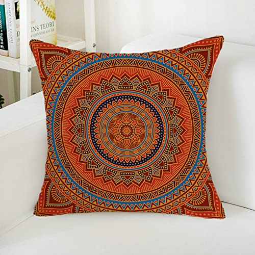 Kissenbezug 80x80 Orange Rot Blau Kopfkissenbezug 80x80 Sanft Baumwolle Leinen sofakissen mit Reißverschluss Dauerhaft Kissenbezüge 80x80 Knitterfreie Starke Atmungsaktivität Couchkissen 1 Pcs von ZQMHCY