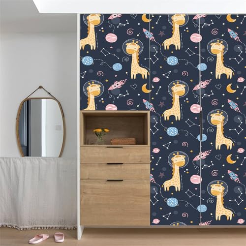 Selbstklebende Tapete Giraffe Rocket Pink Strukturtapete Wandtattoo Schlafzimmer Tapete Selbstklebend Vliestapete Wallpaper for Living Room Tapeten Leicht zu Entfernen Wandschutzfolie 40x100cm/1 Pcs von ZQMHCY