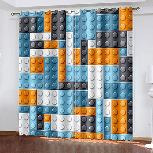 Verdunklungsvorhänge Blau-Orange-Grau Scheibengardinen Vorhänge Wohnzimmer Vorhang Schlafzimmer Verdunkelungsvorhang Vorhänge Blickdicht Gardinemit Ösen Schallschutz Curtains 2x85x200cm Verdunklungsvorhänge Blau-Orange-Grau Scheibengardinen Vorhänge Wohnzimmer Vorhang Schlafzimmer Verdunkelungsvorhang Vorhänge Blickdicht Gardinemit Ösen Schallschutz Curtains 2x85x200cm von ZQMHCY