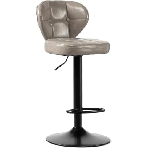 ZQNDFAC Möbel Barhocker aus PU-Leder, höhenverstellbar (63–83 cm), Küchenhocker für Theke, drehbarer Esszimmerstuhl mit Rückenlehne, Inselstuhl Geschenk von ZQNDFAC