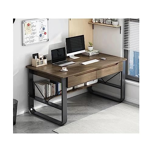 ZQNDFAC Schreibtisch Stabiler Arbeitstisch, Computertisch, Bürotisch, Werkbank, einfacher Studententisch mit Schubladen, Computertisch Stehpult von ZQNDFAC