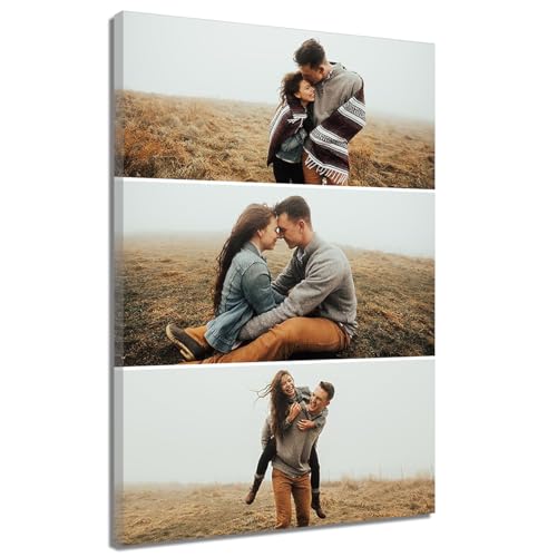ZQQART Collage Bilderrahmen für die Wand Leinwanddrucke mit Ihren Fotos Gemälde individuell personalisierte Fotogeschenke für Haustiere Familie Baby Hochzeit(40x60cm) von ZQQART