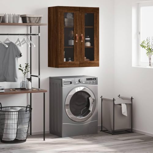 Eleganter Wandschrank mit Glastüren aus Holzwerkstoff - Zeitloser Hängeschrank mit Staubschutz und viel Stauraum für Wohnzimmer, Schlafzimmer & Homeoffice Eleganter Wandschrank mit Glastüren aus Holzwerkstoff - Zeitloser Hängeschrank mit Staubschutz und viel Stauraum für Wohnzimmer, Schlafzimmer & Homeoffice von ZQQLVOO