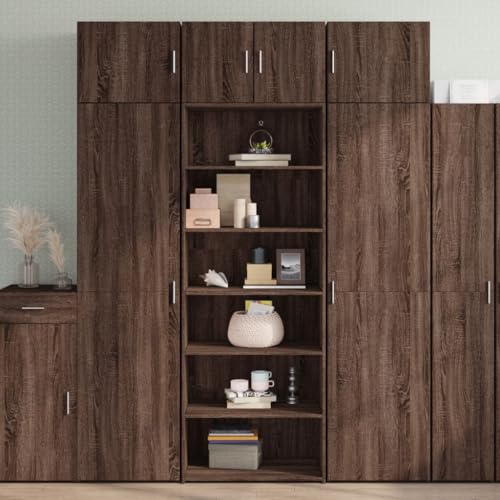 Klassisches Highboard aus Holzwerkstoff mit viel Stauraum, Zeitloses Design für Moderne Einrichtung, feuchtigkeitsbeständig und pflegeleicht von ZQQLVOO