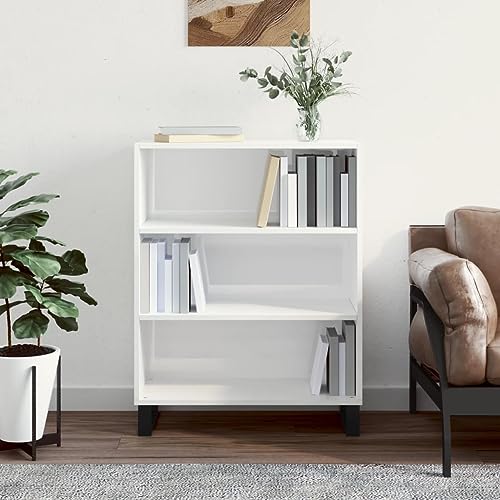 Moderner Bücherschrank mit 3 Einlegeböden aus Holzwerkstoff und Metallbeinen, Stauraum Regal für Zuhause mit Stabiler Oberplatte, Zeitloses Design. Moderner Bücherschrank mit 3 Einlegeböden aus Holzwerkstoff und Metallbeinen, Stauraum Regal für Zuhause mit Stabiler Oberplatte, Zeitloses Design. von ZQQLVOO