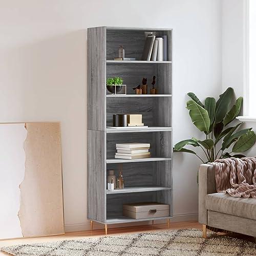 Modernes Highboard aus Holzwerkstoff mit Metallbeinen, Großer Stauraum Sideboard für Wohnzimmer, Langlebig & Stilvoll, Feuchtigkeitsbeständig, Sicherheitshalterung Empfohlen von ZQQLVOO