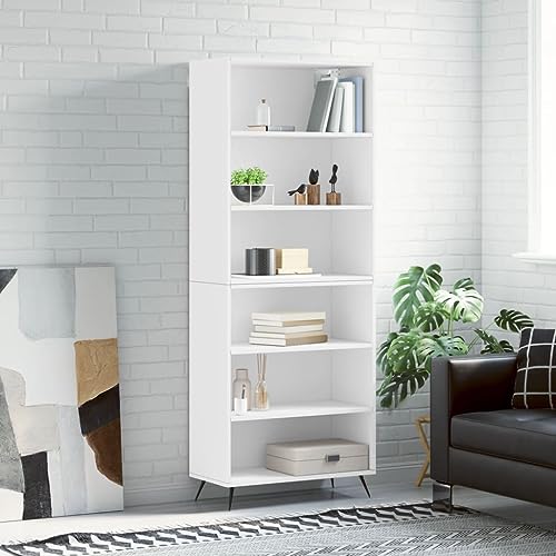 Modernes Highboard aus Holzwerkstoff mit Metallbeinen, Stauraum Sideboard für Wohnzimmer, Langlebig & Stilvoll, Feuchtigkeitsbeständig, Glatte Oberfläche, von ZQQLVOO