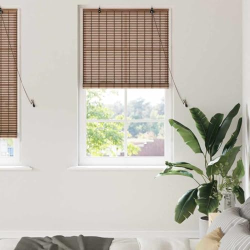 Natürliches Bambusrollo für Außenmontage mit manuellem Mechanismus, Lichtfilterung und minimalistischer Design für Wohnzimmer und Schlafzimmer Natürliches Bambusrollo für Außenmontage mit manuellem Mechanismus, Lichtfilterung und minimalistischer Design für Wohnzimmer und Schlafzimmer von ZQQLVOO