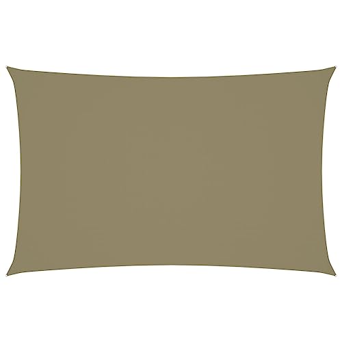 Sonnenschutz für Gärten, Mahlzeiten im Freien, Dächer, Höfe und Balkone Sonnensegel Oxford-Gewebe Rechteckig 5x8 m Beige von ZQQLVOO