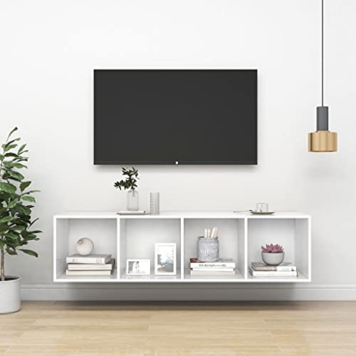 ZQQLVOO TV-Wandschrank,TV-Schrank,TV-Schränke,TV-Bänke,TV-Lowboard, Fernsehschrank,Fernsehtisch,Bücherregal,Vitrine, Weiß 37x37x142,5 cm Spanplatte von ZQQLVOO