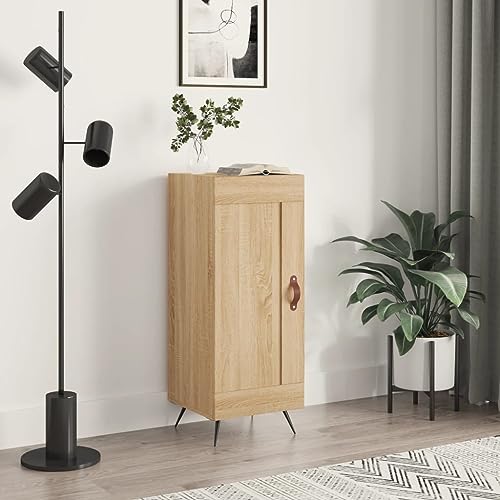 Trendiges Sideboard mit 3 Fächern und Metallbeinen, Holzwerkstoff Sideboard mit großer Stauraumkapazität für Wohnzimmer und Flur, Zeitloser Look mit praktischer Tür und von ZQQLVOO