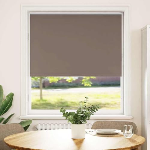 Verdunkelungsrollo aus 100% Polyester mit Sichtschutz, Lichtschutz und Wärmeregulierung für Fenster – Bohrfrei mit Klemmträgern oder Schraubbefestigung, Kinder sicher Verdunkelungsrollo aus 100% Polyester mit Sichtschutz, Lichtschutz und Wärmeregulierung für Fenster – Bohrfrei mit Klemmträgern oder Schraubbefestigung, Kinder sicher von ZQQLVOO