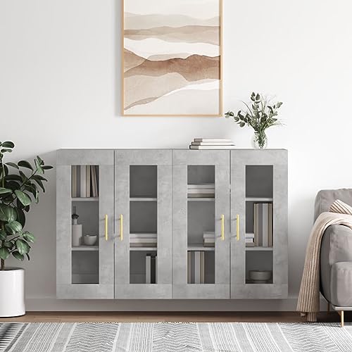 Wandschrank mit Glastüren aus Holzwerkstoff - Hängeschrank für Stauraum und Elegante Aufbewahrung im Wohnzimmer oder Flur Wandschrank mit Glastüren aus Holzwerkstoff - Hängeschrank für Stauraum und Elegante Aufbewahrung im Wohnzimmer oder Flur von ZQQLVOO