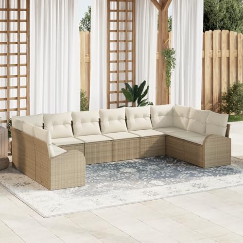 ZQQLVOO 10-teiliges Garten Sofa Set mit Kissen Beige Poly Rattan 使用逗号” for 室内 ZQQLVOO 10-teiliges Garten Sofa Set mit Kissen Beige Poly Rattan 使用逗号” for 室内 von ZQQLVOO