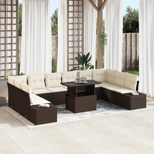 ZQQLVOO 11-TLG. Garten-Sofagarnitur mit Kissen Braun Poly Rattan “区分 for 办公室 ZQQLVOO 11-TLG. Garten-Sofagarnitur mit Kissen Braun Poly Rattan “区分 for 办公室 von ZQQLVOO