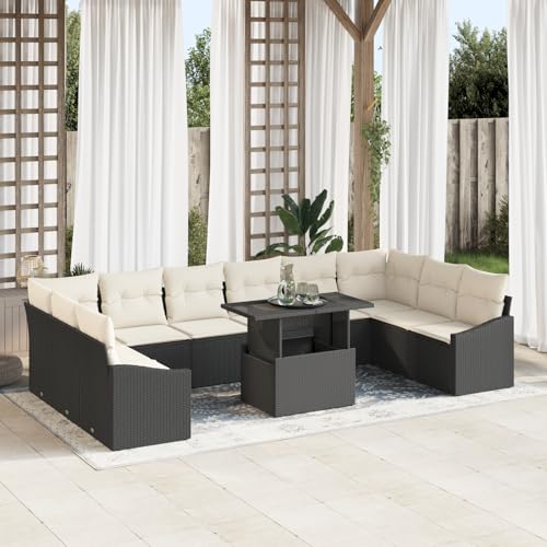 ZQQLVOO 11-TLG. Garten-Sofagarnitur mit Kissen Schwarz Poly Rattan 使用逗号” for 室外 ZQQLVOO 11-TLG. Garten-Sofagarnitur mit Kissen Schwarz Poly Rattan 使用逗号” for 室外 von ZQQLVOO
