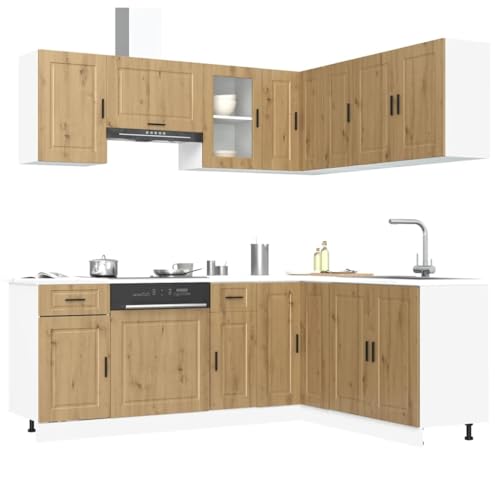 ZQQLVOO 11-TLG. Küchenschrank-Set Porto Artisan-Eiche Holzwerkstoff 11-teilige Küchenzeile mit Stauraum, Holzwerkstoff, verstellbaren Füßen ZQQLVOO 11-TLG. Küchenschrank-Set Porto Artisan-Eiche Holzwerkstoff 11-teilige Küchenzeile mit Stauraum, Holzwerkstoff, verstellbaren Füßen von ZQQLVOO