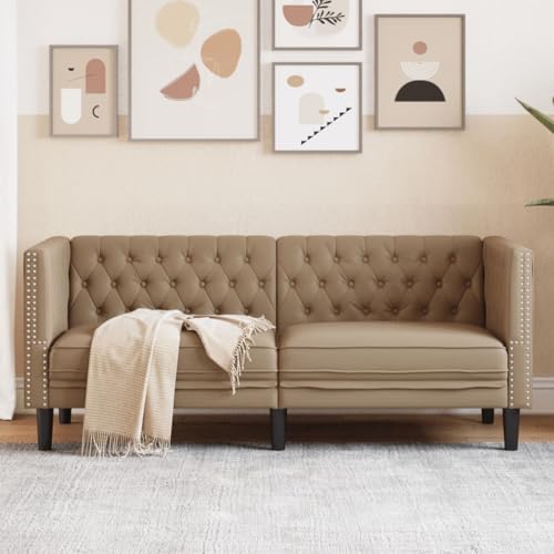 ZQQLVOO 2-Sitzer Chesterfield Sofa aus Kunstleder, Klubsessel mit Knopfheftung und stabilen Stützbeinen, bequemes Polstersofa für Wohnzimmer, Esszimmer oder Büro von ZQQLVOO