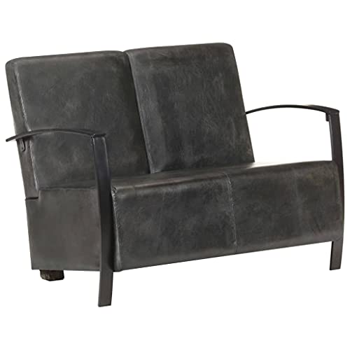ZQQLVOO 2-Sitzer-Sofa Grau Echtleder Stuhl schminktisch Chair for Balkon Schlafzimmer von ZQQLVOO
