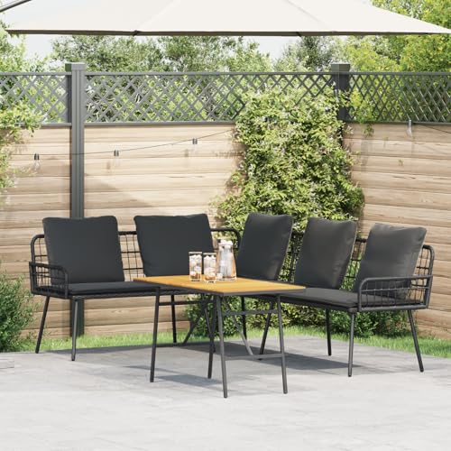 ZQQLVOO 2-TLG. Garten-Sofagarnitur mit Kissen Schwarz Poly Rattan 使用逗号” for 室内 ZQQLVOO 2-TLG. Garten-Sofagarnitur mit Kissen Schwarz Poly Rattan 使用逗号” for 室内 von ZQQLVOO